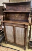 An early 19th century rosewood chiffonier fitted two-tier superstructure, width 79cm depth 36cm