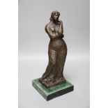 A modern bronze of a lady, signed Bourdelle, on marble base, height 33cm