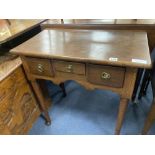 A small 19th century oak side table, width 33cm, depth 40cm, height 69cm