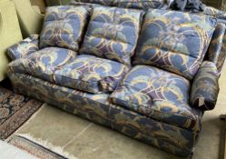 A John Lewis three seater settee (£2500 new), length 210cm, depth 90cm, height 74cm