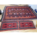 Two Kelim flatweave rugs, larger approx. 280 x 200cm