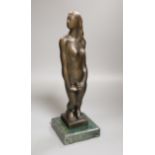 An abstract bronze of a nude lady, height 25cm