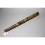 A hand-painted George IV truncheon, length 48cm