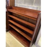 A pair of Victorian mahogany open bookcases, width 127cm, depth 24cm, height 126cm