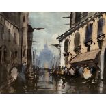 A. Wickham, watercolour, View of Venice, signed, 21 x 27cm