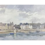 Frank Sherwin (1896-1985), watercolour, Fishing boats in harbour, signed, 36 x 46cm