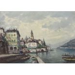 Mariano Moreno, oil on canvas, Lake of Como, signed, 48 x 68cm