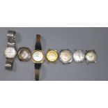 Seven assorted gentleman's wrist watches, including Avia, Alpen & Accurist.