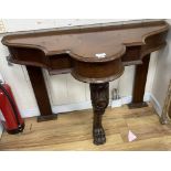 A Victorian mahogany console table, width 122cm, depth 56cm, height 82cm