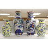 Two pairs of Chinese vases, height 53cm