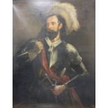Late 19th century English School, oil on canvas, Portrait of a 17th century gentleman wearing