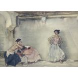 Sir William Russell Flint, limited edition print, Interior with two models, signed in pencil, 48 x