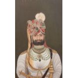 Modern oil on canvas, Portrait of an Indian nobleman, 80 x 52cm