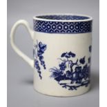 An 18th century Worcester mug printed after Hancock with Parrot Pecking Fruit pattern very rare