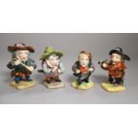 Four Continental porcelain musicians, height 10cm