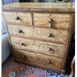 A Victorian satin birch chest of drawers, width 122cm, depth 51cm, height 122cm