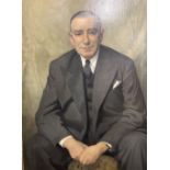 English School, oil on canvas, Portrait of Mr Gratwick, 100 x 75cm