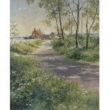 Michael Cruickshank, watercolour, Lane near Barcombe, signed, 25 x 20cm