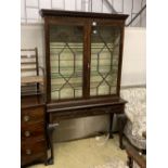 A Chippendale revival mahogany display cabinet on stand, width 114cm depth 43cm height