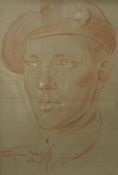 Stephen Ward (1912-1963), head and shoulder portrait of a young man wearing a beret, signed and