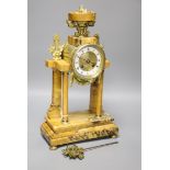 A French gilt metal and marble mantel clock, height 43cm