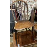 A 19th century ash and elm Windsor dining chair