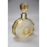 A Bohemian cut glass scent bottle with German 800 standard silver collar, height 25cmCONDITION: