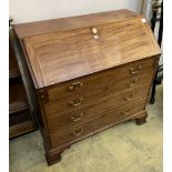 A George III mahogany bureau, width 107cm, depth 57cm, height 107cm