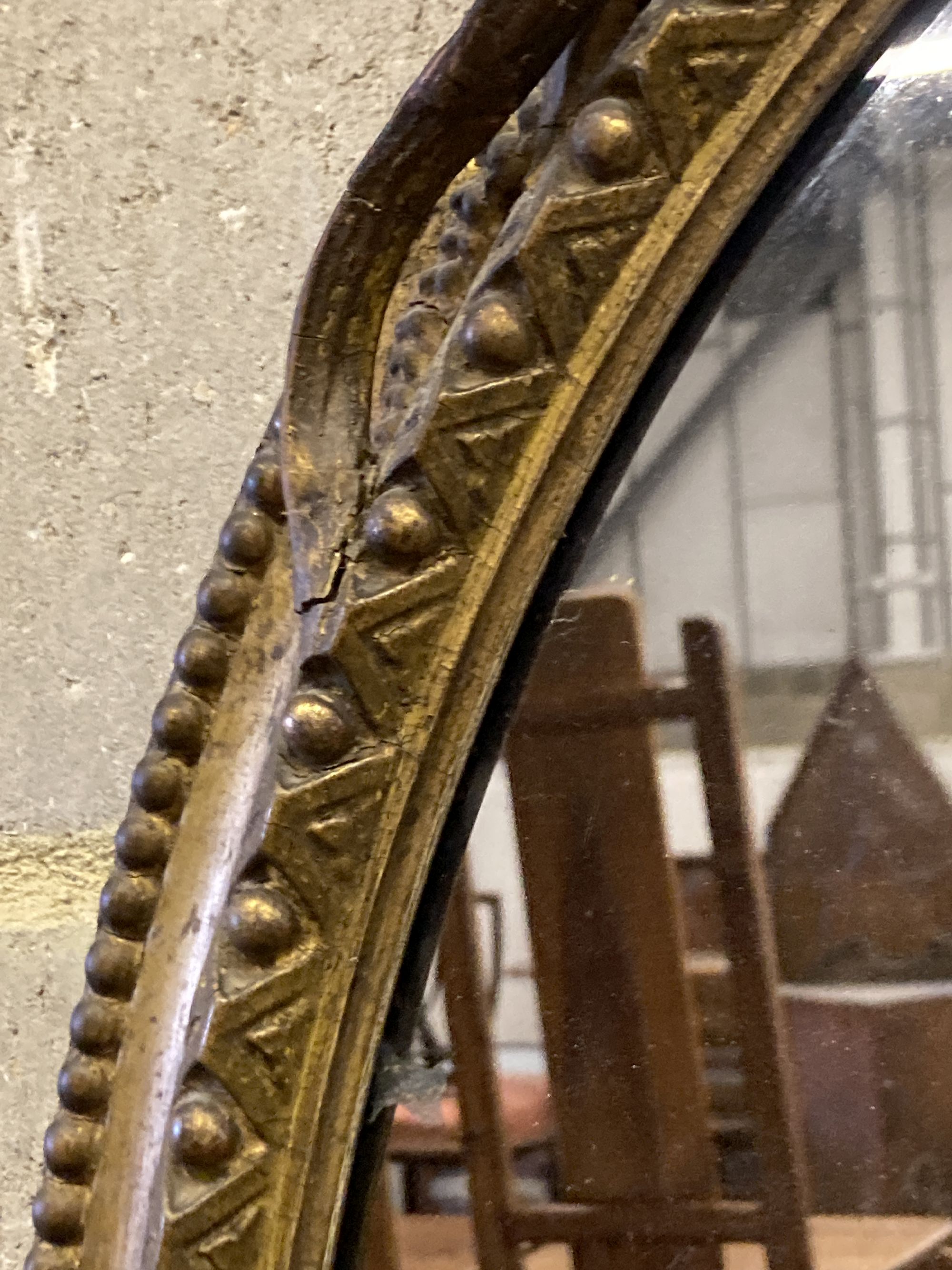 A Victorian giltwood and composition oval wall mirror, width 56cm, height 88cm - Image 5 of 5