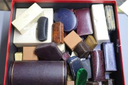 Forty two assorted jewellery boxes, outer boxes and silver cases etc. including Georg Jensen,