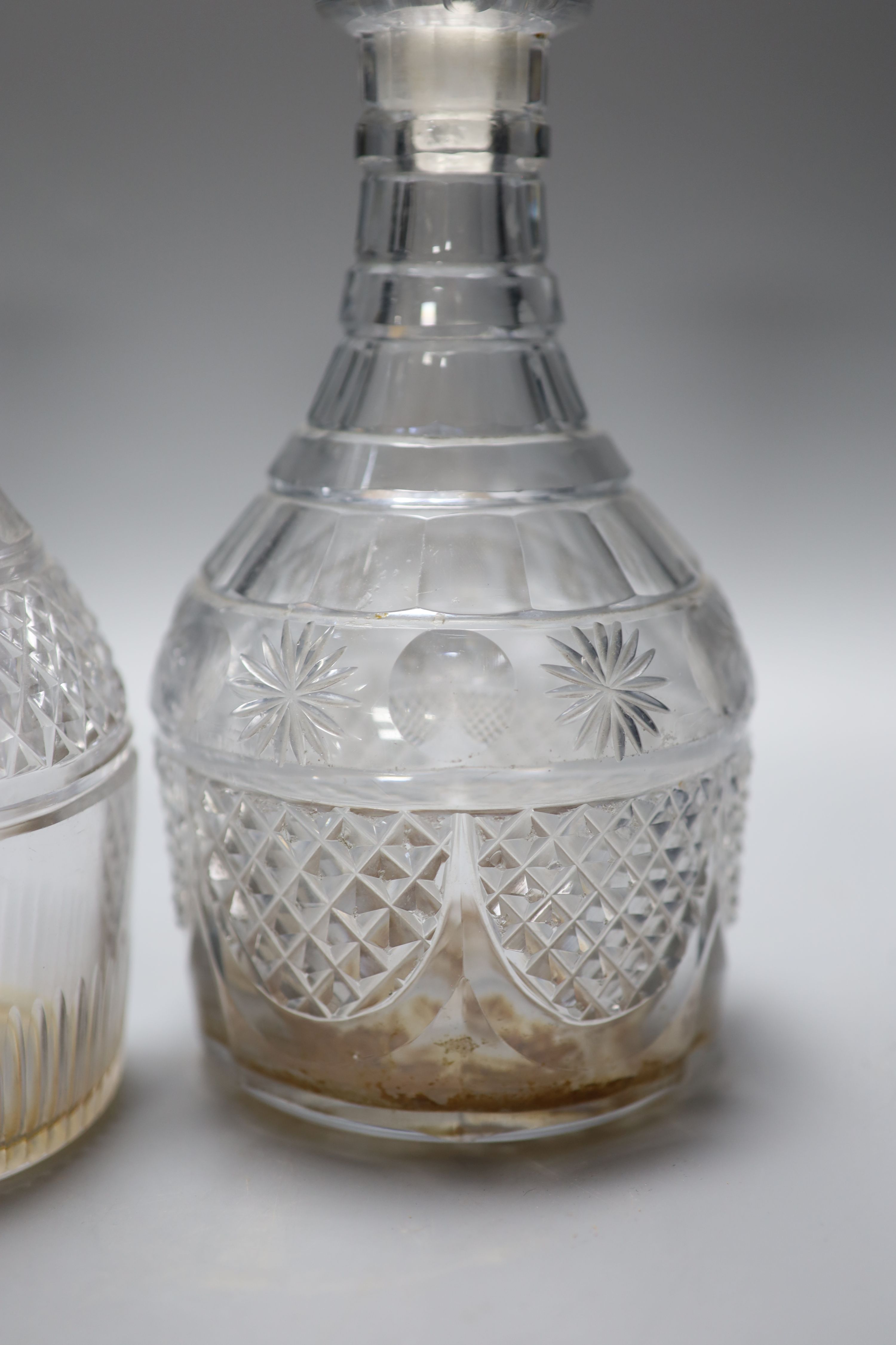 A pair of early 19th century cut glass decanters and one other - Image 2 of 5