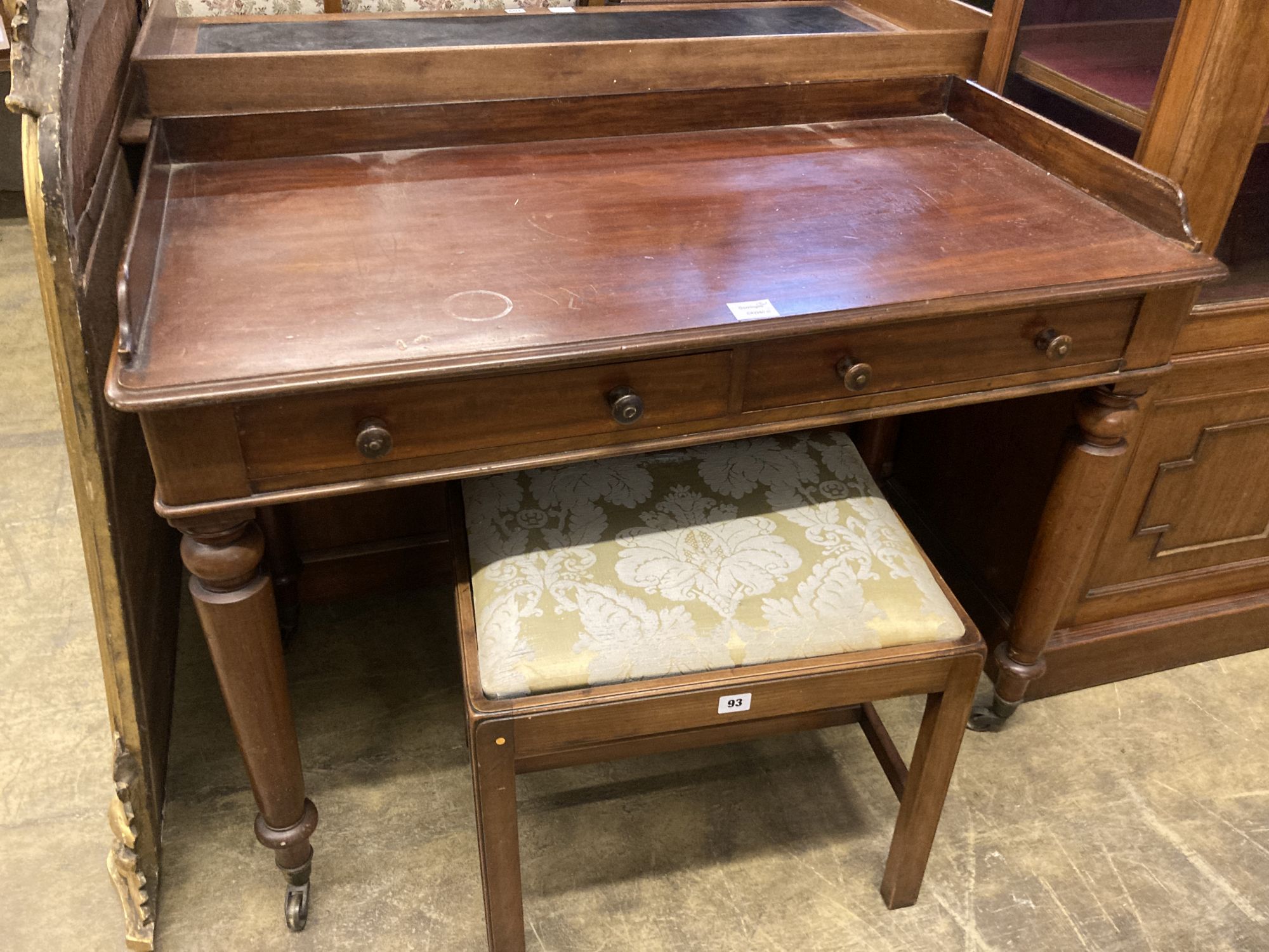 A Victorian mahogany washstand, width 106cm, depth 54cm, height 79cm, together with a mahogany