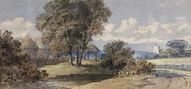 Victorian School, watercolour, View of Bromley Common, 11 x 23cm