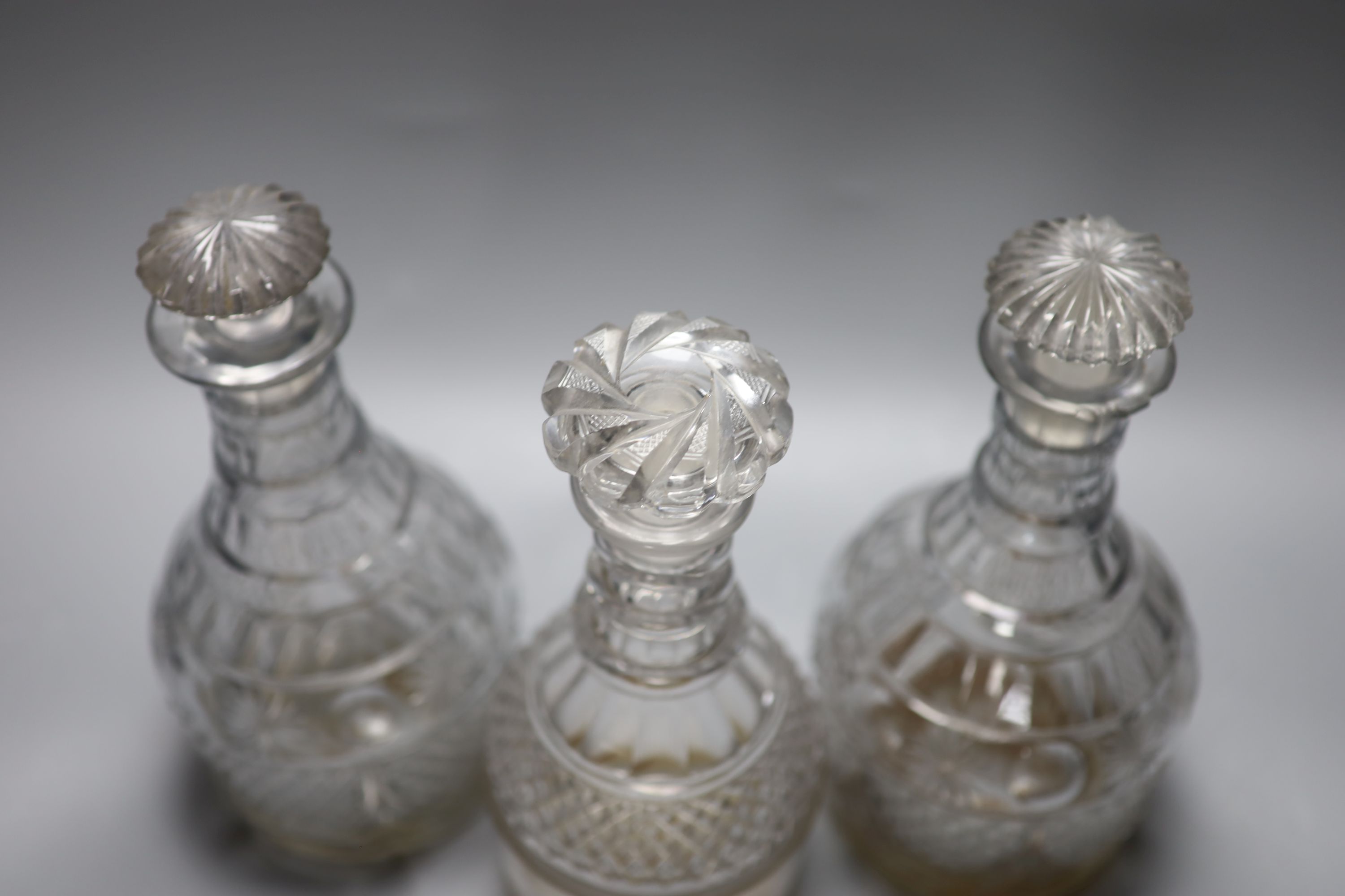A pair of early 19th century cut glass decanters and one other - Image 5 of 5