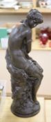 After Moreau. A bronzed composition figure of a woman, height 64cm