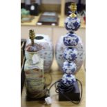 Two Chinese porcelain lamps and a pair of vases, tallest 58cm