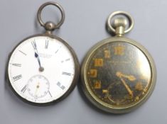 A late Victorian silver open faced keywind pocket watch by Lawson & Son, Old Steyne, Brighton and