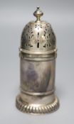 A late Victorian silver small lighthouse sugar caster, Daniel & Charles Houle, London, 1883, 15.2cm,