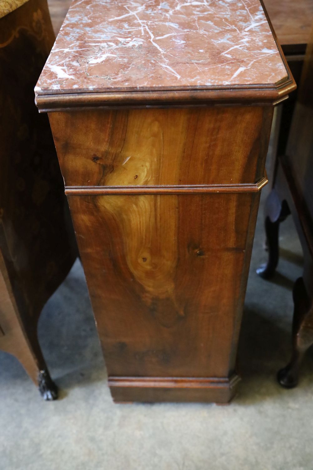 A 19th century French faux fronted marble top cabinet, width 42cm depth 34cm height 91cm - Image 3 of 3