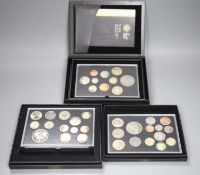 Three Royal Mint UK proof coin years sets; 2010, 2011 and 2012 together with other Royal Mint