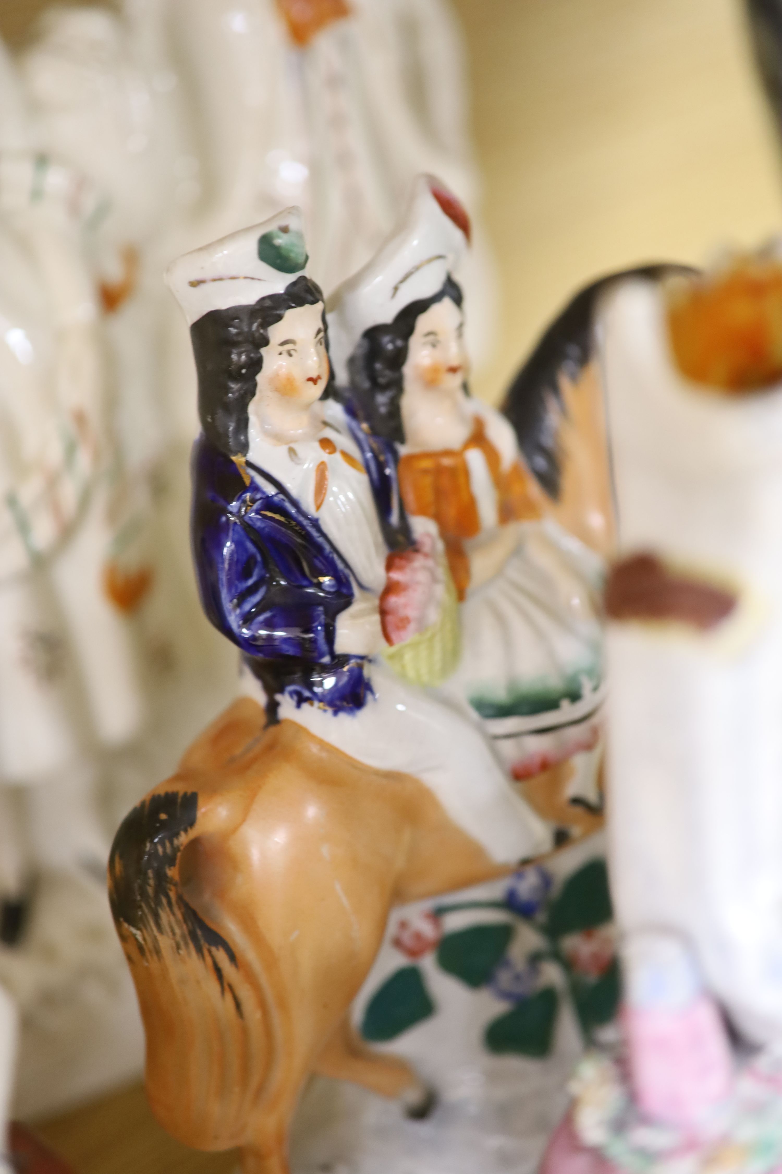 A collection of assorted Staffordshire figures and sundry ceramics including mid 18th century - Image 7 of 8