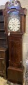 An early 19th century mahogany eight day longcase clock, height 218cm