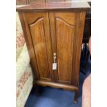 An Edwardian mahogany sheet music cabinet, width 52cm, depth 46cm, height 103cm