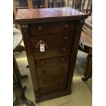 A Victorian mahogany Wellington chest, width 50cm, depth 34cm, height 104cm