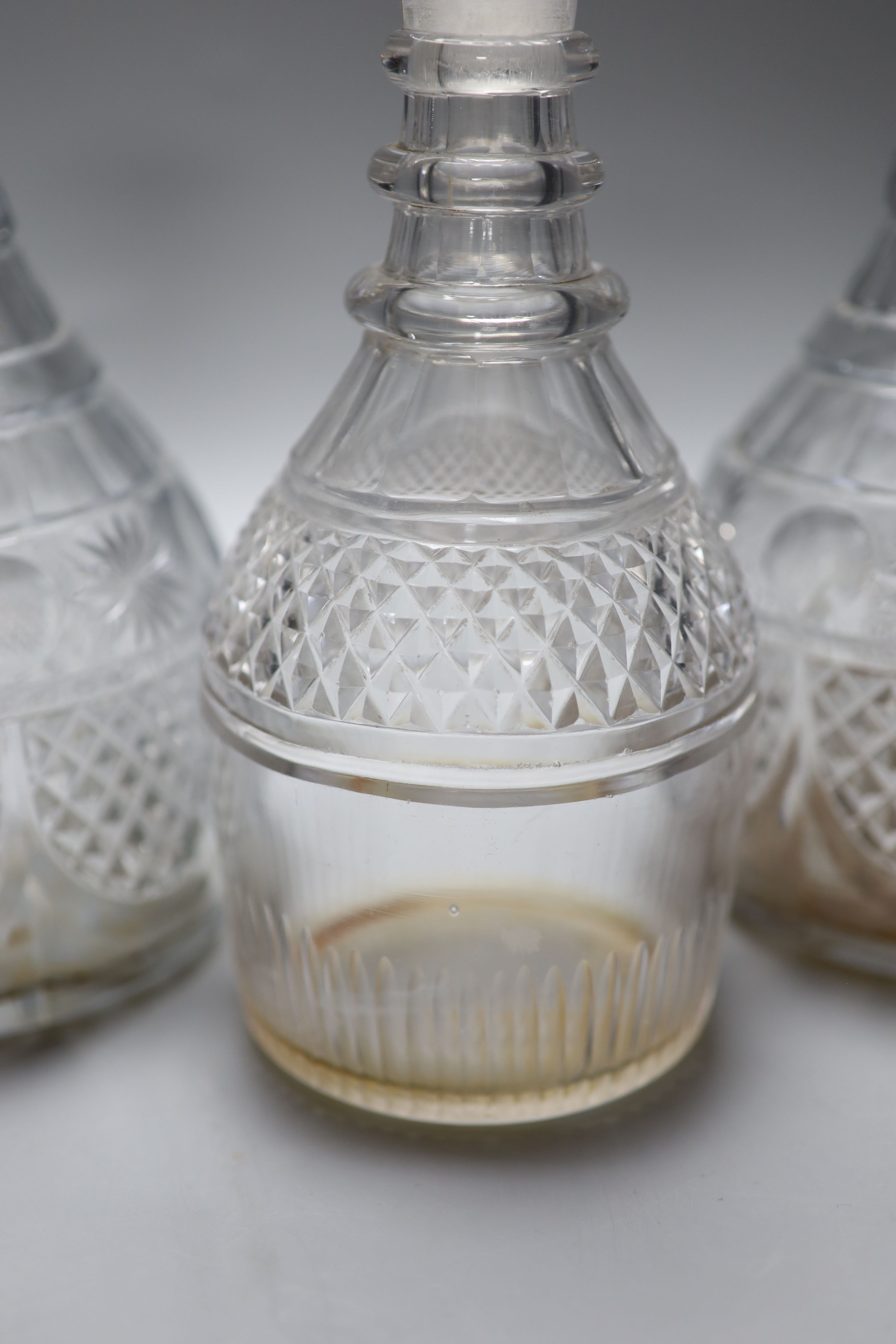 A pair of early 19th century cut glass decanters and one other - Image 3 of 5