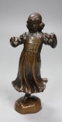 Louis Frederick Roselieb (Roslyn) - an Edwardian Art Union of London bronze figure of a girl,17.5cm