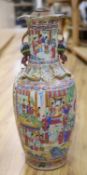 A large Chinese famille rose vase, Daoguang, mounted as a lamp, height 62cm