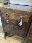 A George III mahogany enclosed washstand / night table, width 50cm, depth 40cm, height 84cm