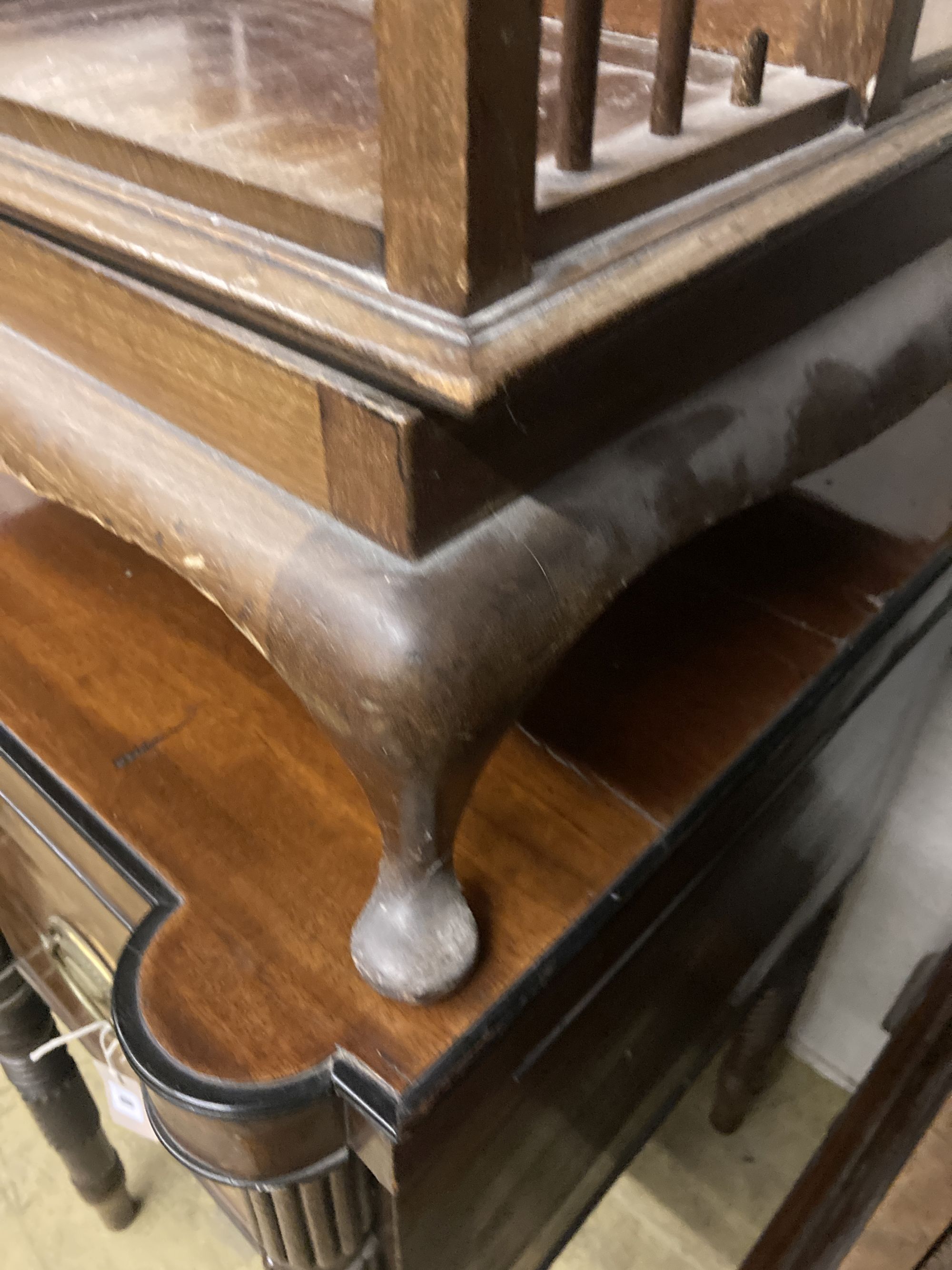 An Edwardian satinwood banded mahogany revolving bookcase, width 48cm height 89cm - Image 4 of 4