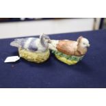 An early 19th century pearlware 'Jacobin pigeon' tureen and cover, 17.5cm and a similar